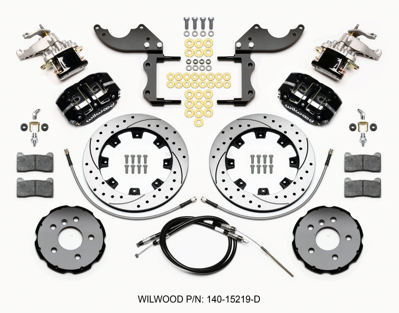 Wilwood Dynapro Radial4 / MC4 Rear Kit 12.19 Drilled 2014-2015 Mini Cooper w/Lines & Cables 140-15219-D 140-15219-D Photo - Primary