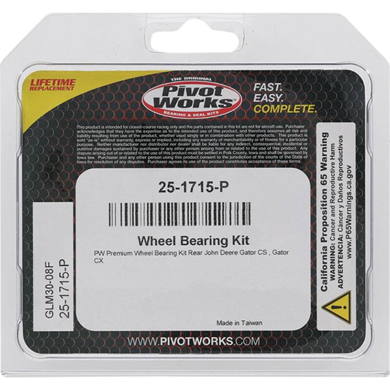 Pivot Works John Deere Wheel Bearing Kit Premium Bearings 25-1715-P 25-1715-P Photo - Primary