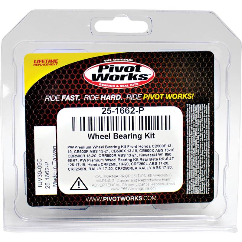 Pivot Works Beta, Honda, Kawasaki Wheel Bearing Kit Premium Bearings 25-1662-P 25-1662-P Photo - Primary