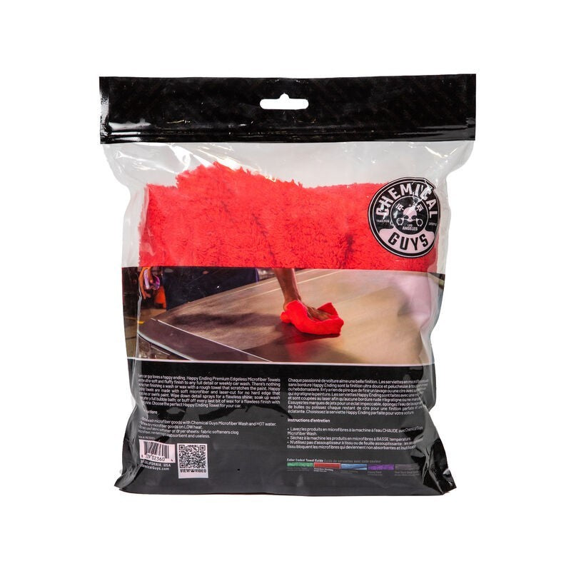 Chemical Guys Happy Ending Ultra Edgeless Microfiber Towel - 16in x 16in - Red - 3 Pack (P16) MIC34103 MIC34103 User 1