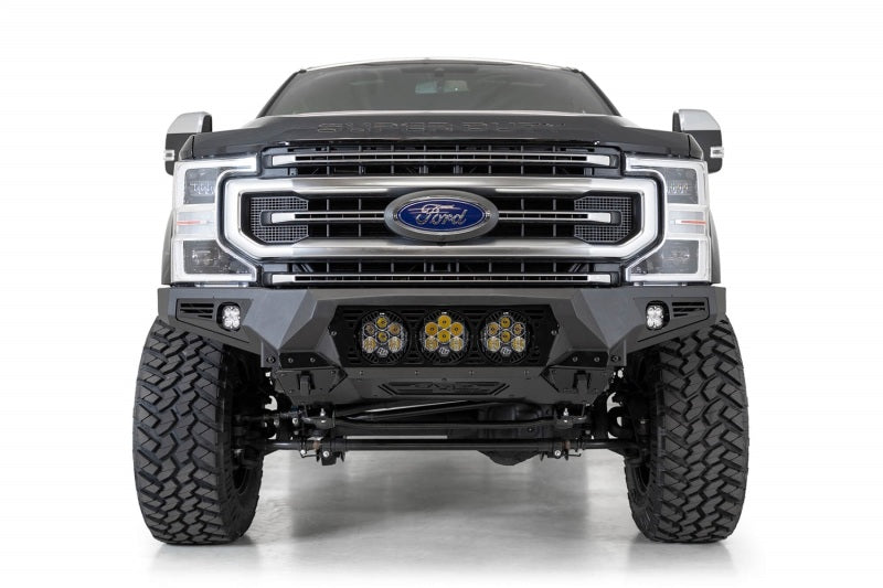 Addictive Desert Designs 17-20 Ford Super Duty Bomber Front Bumper w/ Mounts For 3 Baja Designs LP6s F160014100103 F160014100103 Photo - Mounted
