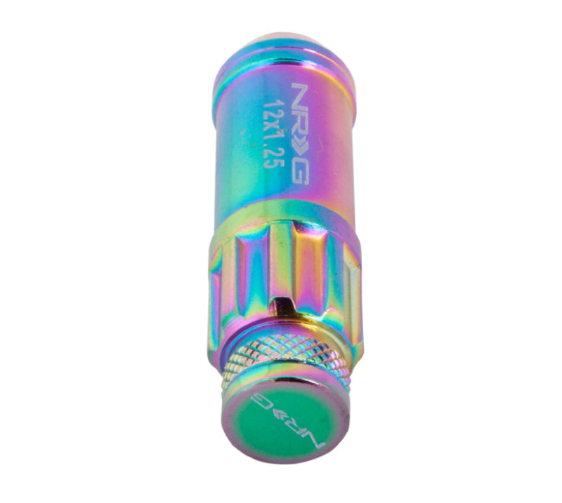 NRG M12 X 1.25 Steal Lug Nut W/ Dust Cap Cover Set 21 Pc Neochrome W/ Lock LN-LS710MC-21 Photo - Primary