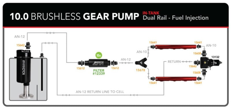 Aeromotive TVS Module w/ Fuel Cell Pickup - In-Tank - Brushless Spur 10.0 18055 18055 Product Specifications Sheet