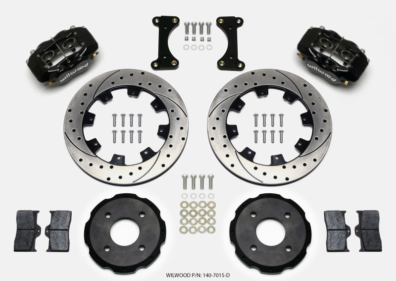 Wilwood Forged Dynalite Front Hat Kit 12.19in Drilled 2002 Mitsubishi Lancer 140-7015-D 140-7015-D Photo - Primary