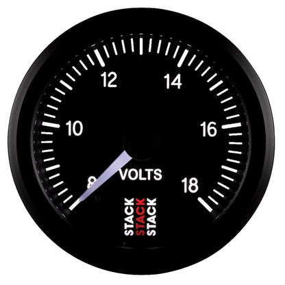 Autometer Stack 52mm 8-18V Pro Stepper Motor Battery Voltage Gauge - Black ST3316 ST3316 User 4