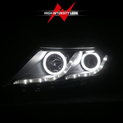 Anzo 2011-2013 Kia Optima Projector Headlights w/ Halo Black (CCFL) 121460 Photo - Unmounted