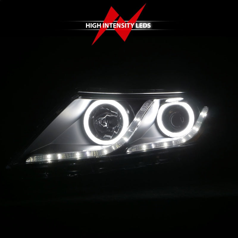 Anzo 2011-2013 Kia Optima Projector Headlights w/ Halo Black (CCFL) 121460 Photo - Unmounted