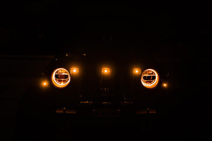 DV8 Offroad 2018+ Jeep JL Grill Amber Marker Lights GRJL-02 GRJL-02 Photo - Mounted