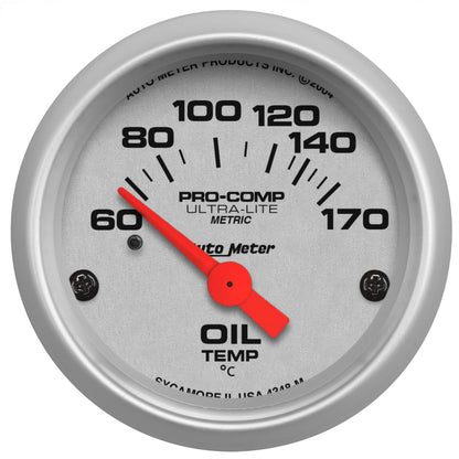 Autometer Gauge, Oil Temp, 2 1/16", 60-170 Deg F, Electric, Ultra-Lite 4348-M Photo - Primary