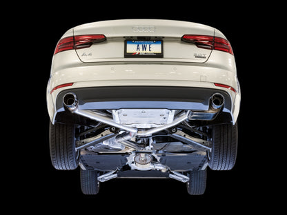 AWE Tuning Audi B9 A4 SwitchPath Exhaust Dual Outlet - Chrome Silver Tips (Includes DP and Remote) 3025-32014 3025-32014 Photo - Mounted