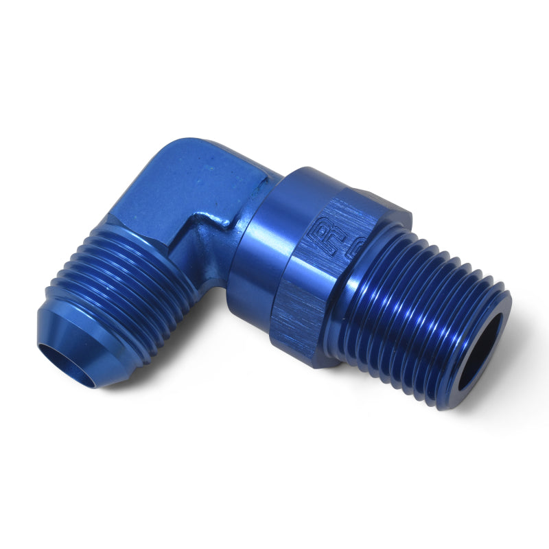 Russell #10 90° Male AN To Male Swivel NPT - Blue 614110 Photo - out of package