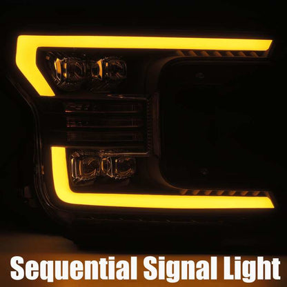 AlphaRex 18-19 Ford F-150 NOVA LED Proj Headlights Plank Style Matte Black w/Activ Light/Seq Signal 880182 880182 User 2