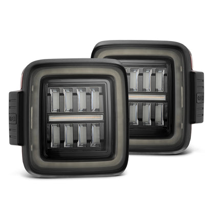 AlphaRex 18-23 Jeep Wrangler JL NOVA Prismatic LED Taillights Alpha-Black 602010 602010 Photo - Primary