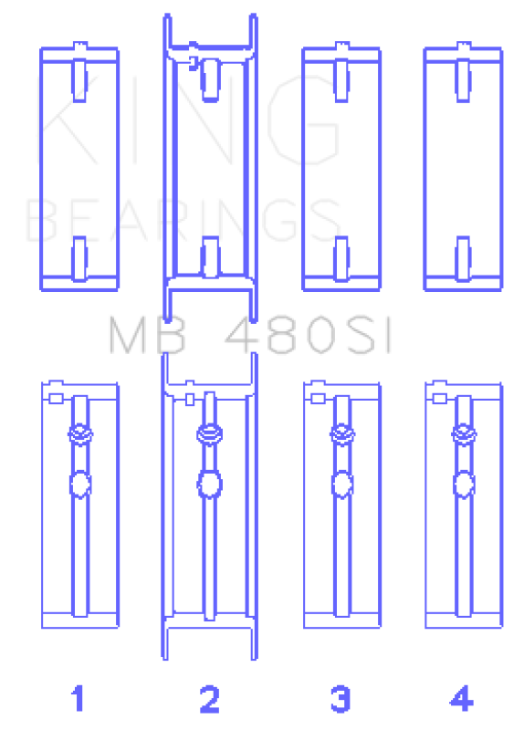 King Engine Bearings King Buick V6 Main Bearing Set MB480SI010 MB480SI010 Photo - Primary