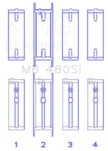 King Engine Bearings King Buick V6 Main Bearing Set MB480SI010 MB480SI010 Photo - Primary