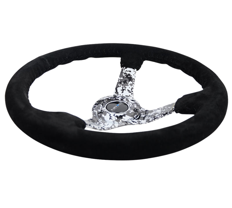 NRG Reinforced Wheel,Hydro Dip DigiCamo 3" Deep,matte blk spoke,350mm,Blk RST-036DC-S Photo - Primary