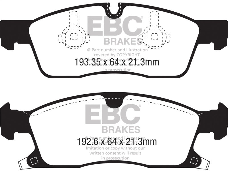 EBC 2016+ Jeep Grand Cherokee 3.6L Yellowstuff Front Brake Pads DP42398R DP42398R Photo - Primary
