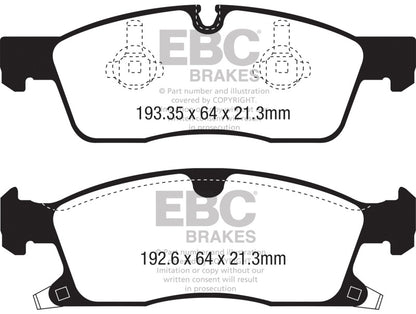 EBC 2016+ Jeep Grand Cherokee 3.6L Yellowstuff Front Brake Pads DP42398R DP42398R Photo - Primary
