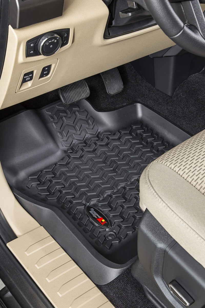 Rugged Ridge All Terrain Floor Liner,Front Pair,Black;15-18 Ford F-150 82902.33 Photo - Mounted