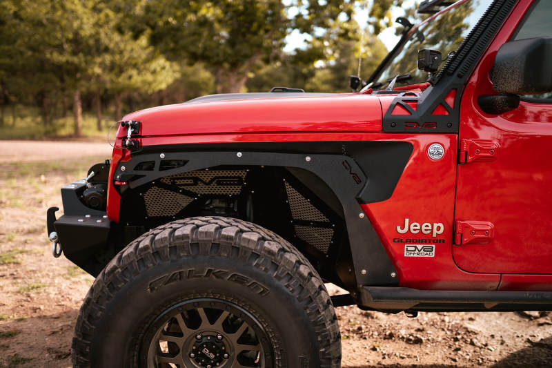 DV8 Offroad 2018+ Jeep Wrangler JL Front Inner Fenders - Black INFEND-03FB INFEND-03FB Photo - Mounted
