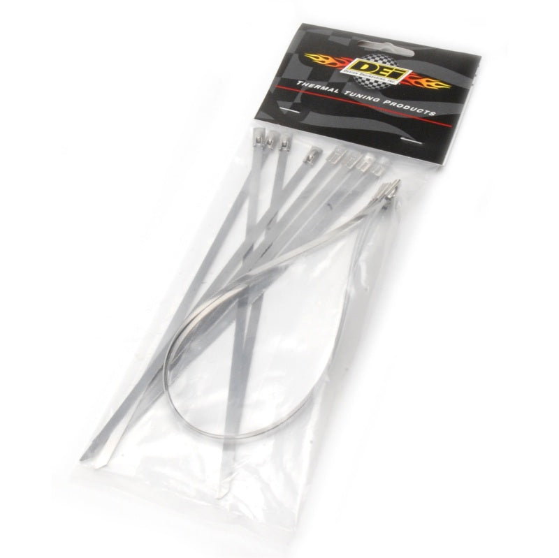 DEI Stainless Steel Positive Locking Tie Eight 1/4in (7mm) x 9in and Four 7mm x 20in 10216 10216 Photo - in package