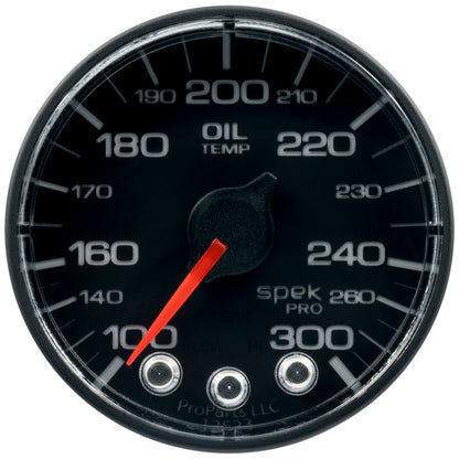 Autometer Spek-Pro Gauge Oil Temp 2 1/16in 300f Stepper Motor W/Peak & Warn Blk/Blk P322324 P322324 User 2