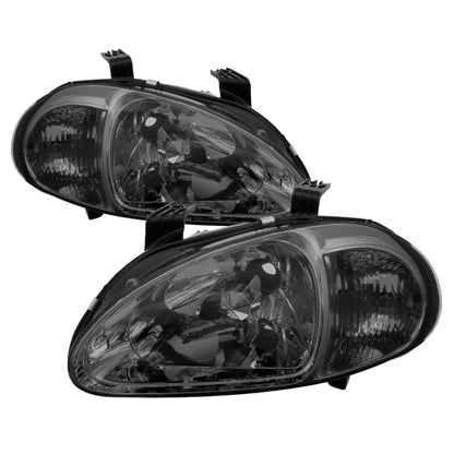 SPYDER Xtune Honda Del Sol 93-97 1Pc Crystal Headlights Smoke HD-ON-HDEL93-1P-SM 5013439 5013439 Photo - Primary
