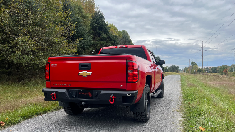 Fishbone Offroad 07-18 Chevrolet Silverado 1500/2500/3500 Double Cab Oval Side Steps -Black Textured FB21382 FB21382 Photo - lifestyle view