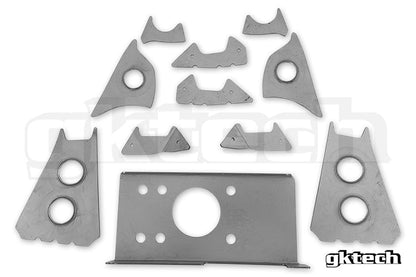 GKTech V2 S13 240sx/R32 GTS-T Skyline subframe weld in reinforcement plates