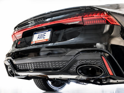 AWE Tuning 21-23 Audi C8 RS6/RS7 SwitchPath Cat-back Exhaust - Diamond Black Tips 3025-33776 3025-33776 Photo - Mounted