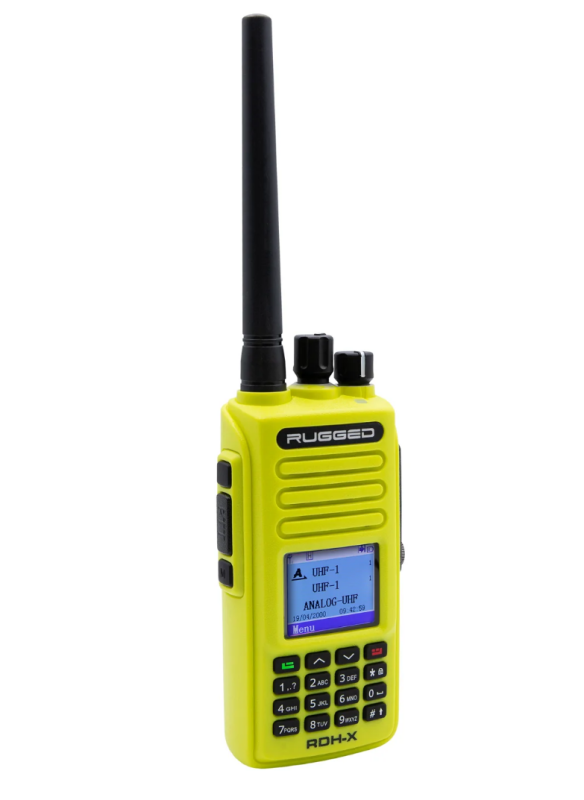 Rugged Radios WATERPROOF - Rugged RDH-X - Bus Band 2-Way Radio - Digital and Analog / Safety Yellow RDH-X-HV RDH-X-HV Photo - Primary