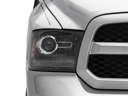 Raxiom 09-18 Dodge RAM 1500 LED Halo Headlights w/Switchback Turn Signals- Blk Housing (Clear Lens) R111518 R111518 Photo - Close Up
