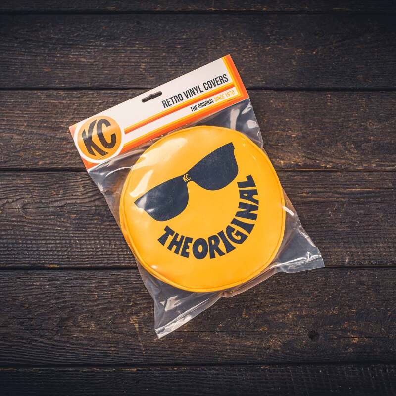 KC HiLiTES Vinyl Cover 8in Round Yellow w/Smiley Sunglass 5805 5805 User 1