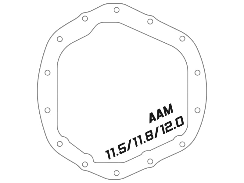 aFe Street Series Rear Differential Cover Black w/ Machined Fins 19-20 Ram 2500/3500 46-71150B 46-71150B Technical Drawing