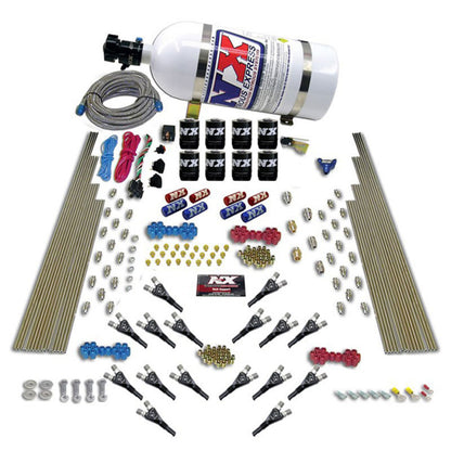 Nitrous Express Shark Dual Stage/Gas 16 Nozzles 8 Solenoids Nitrous Kit (200-1200HP) w/10lb Bottle 90008-10 90008-10 Photo - Primary
