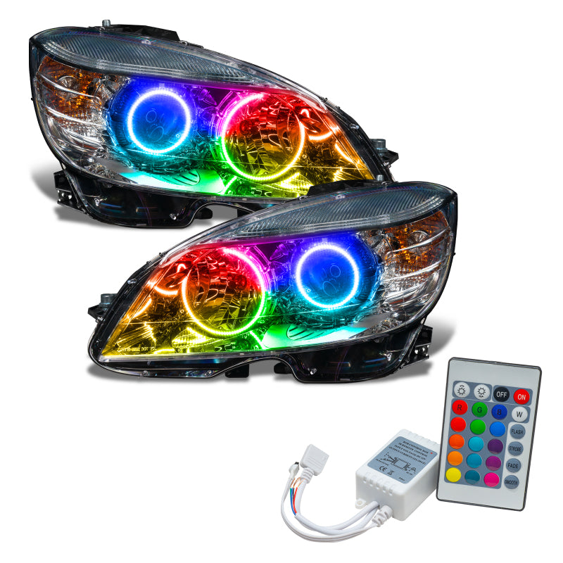 ORACLE Lighting Oracle 08-11 Mercedes Benz C-Class Pre-Assembled Headlights Chrome - ColorSHIFT w/ Simple Controller 7115-504