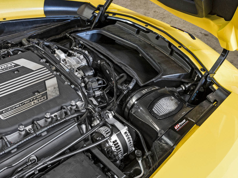 aFe Black Series Momentum Carbon Fiber Cold Air Intake System: Chevrolet C 52-74202-C Photo - Mounted