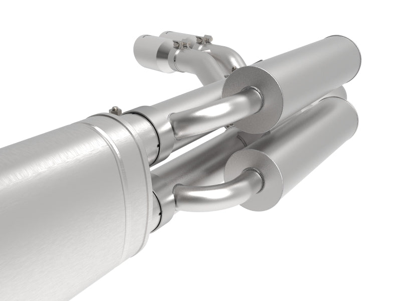 aFe Rebel Series 3in 409 SS Cat-Back Exhaust w/ Polish Tips 17-20 Ford F-250 V8 6.2L 49-43117-P 49-43117-P Photo - Close Up