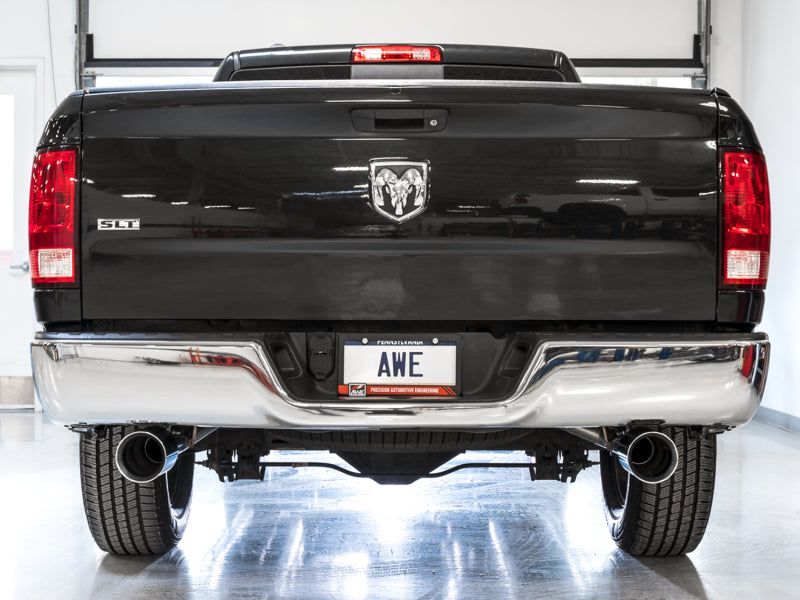 AWE Tuning 09-18 RAM 1500 5.7L (w/o Cutout) 0FG Dual Rear Exit Cat-Back Exhaust - Chrome Silver Tips 3015-32101 3015-32101 Photo - Mounted