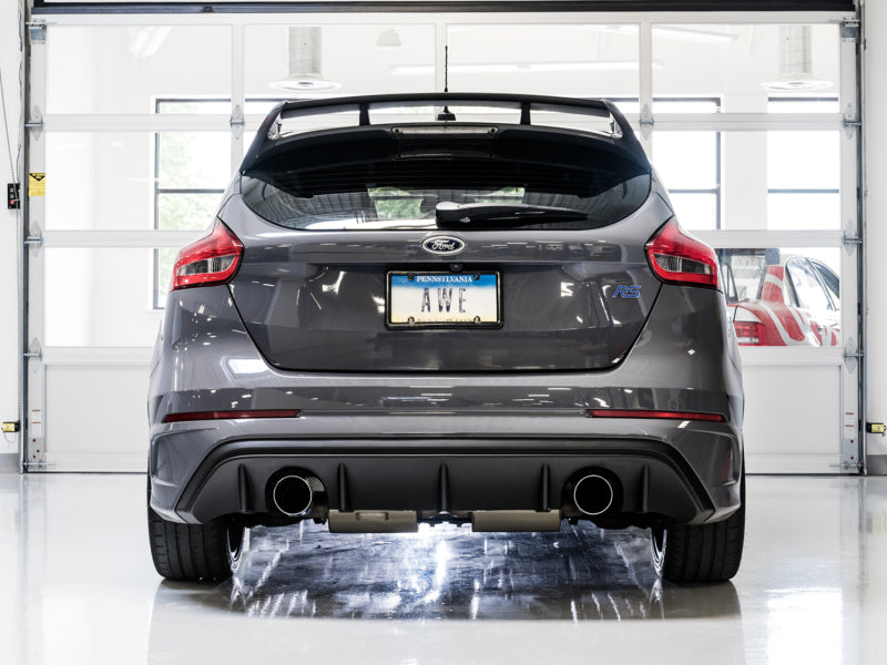AWE Tuning Ford Focus RS Touring Edition Cat-back Exhaust- Resonated - Chrome Silver Tips 3020-32036 3020-32036 Photo - Mounted