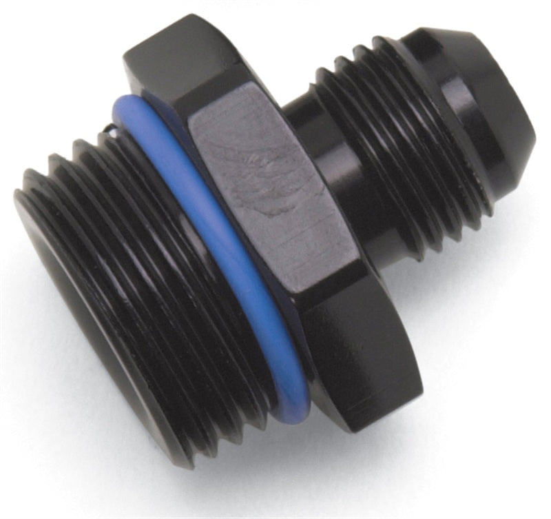 Russell Adapter Fitting. -8 AN Male Flare to -6 SAE Male Port Black Anodized 670930 Photo - Primary