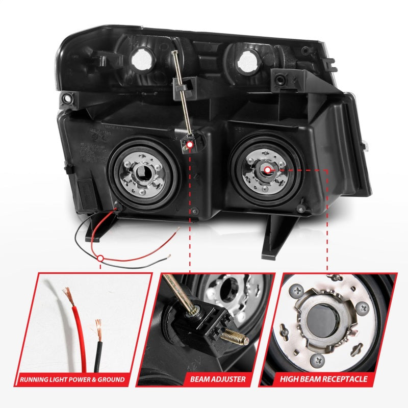 ANZO 04-12 GM Colorado/Canyon/I-Series Crystal Headlights - w/ Light Bar Chrome Housing 4pcs 111559 111559 Photo - Unmounted