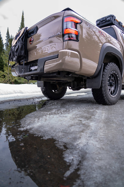 MBRP 22-23 Nissan Frontier 3.8L 3in Tip 3in Cat Back Turndown Exit Street Profile - Aluminized Steel S5409AL S5409AL Photo - lifestyle view