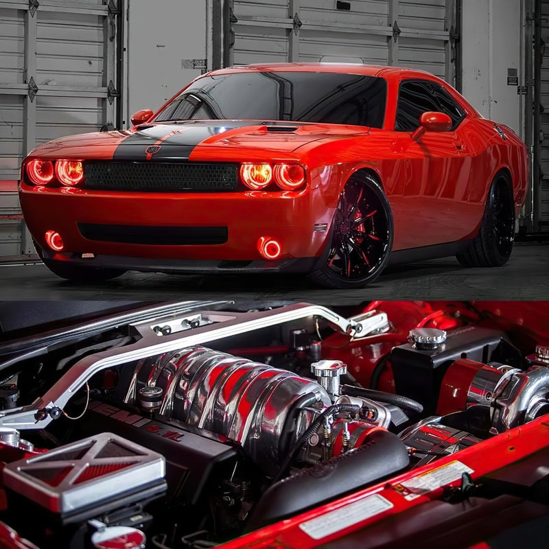 ORACLE Lighting Oracle 08-14 Dodge Challenger Dynamic Surface Mount Headlight/Fog Light Halo Kit COMBO - ColorSHIFT 1458-332 1458-332 Photo - lifestyle view