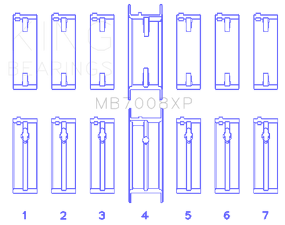 King Engine Bearings King Nissan 2.5L RB25DET 24V (Size .025) Performance Main Bearing Set MB7008XP.026 MB7008XP.026 Photo - Primary