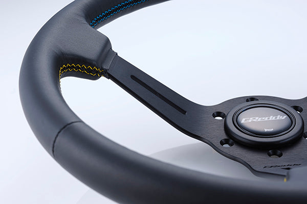 GReddy SPORT STEERING WHEEL - 3 STRIPE DEEP DISH 16600002