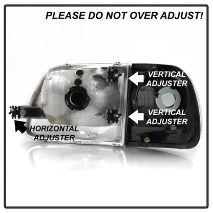 SPYDER xTune 97-03 Ford F-150 4pc OEM Style Headlights w/Corner - Black (HD-JH-FF15097-L-SET-BK) 9042638 9042638 Photo - Unmounted