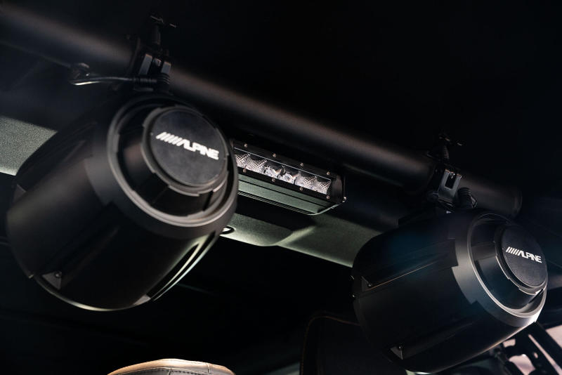 DV8 Offroad 21-22 Ford Bronco 4dr Rear Speaker & Light Mount Bar BRSB-01 BRSB-01 Photo - Mounted