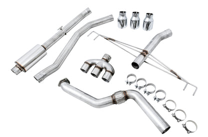 AWE Tuning 2017+ Honda Civic Type R Track Edition Exhaust w/Front Pipe & Triple Chrome Silver Tips 3020-52000 3020-52000 Photo - out of package