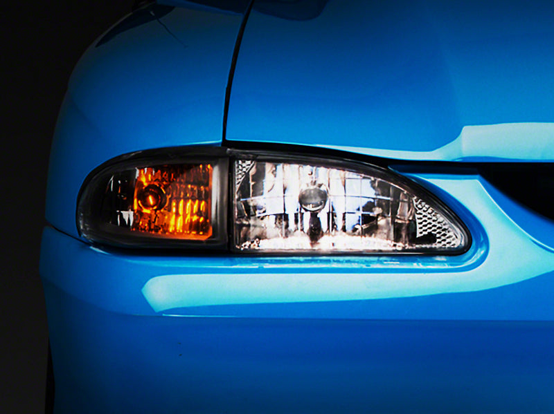 Raxiom 94-98 Ford Mustang Axial Series Cobra Style Headlights- Chrome Housing (Clear Lens) 49049 49049 Photo - Primary